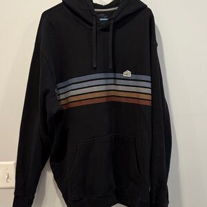 Never worn Patagonia Black Hoodie with Multicolor Stripes